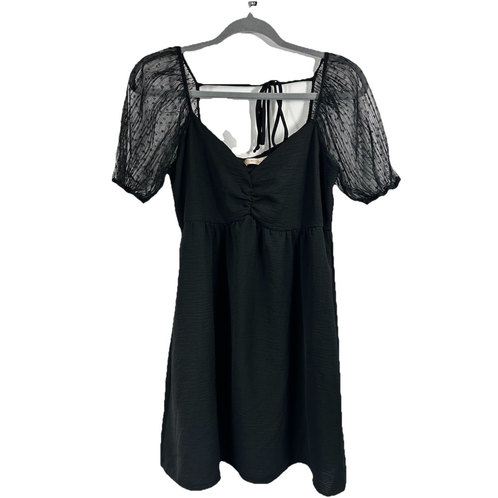 Altar'd State Women's Babydoll Lolita Dress Sz S Mesh Sleeves Y2K Gothic‎ Grunge